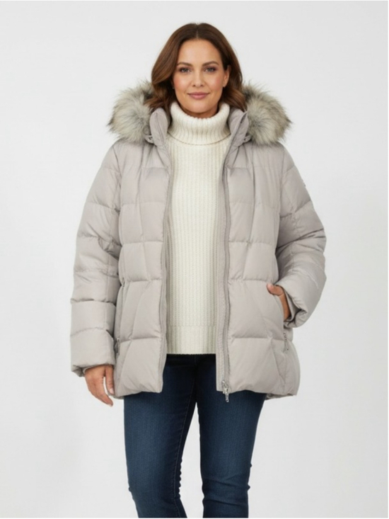 Calvin Klein Jackets & Blazers - Calvin Klein Light Purple Down Puffer Jacket 0X Removable Faux Fur Hood